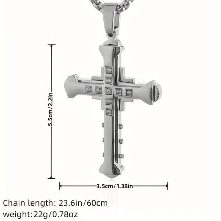 Titanium Steel Cross Pendant Necklace